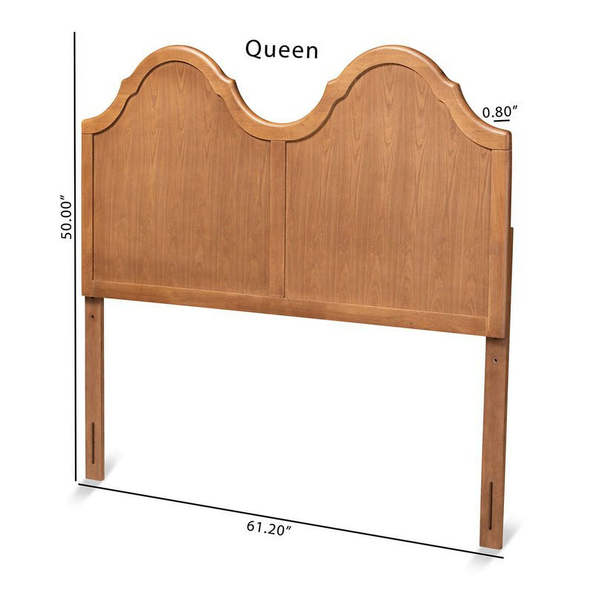 Wood Queen Size Arched Headboard in Ash Walnut C5637