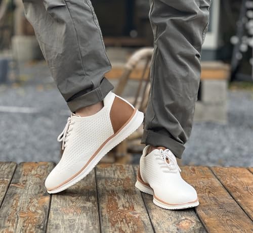 Men's Dress Sneakers Casual Walking Shoes Oxfords Mesh Comfortable Lightweight Breathable Lace-Up Q134140