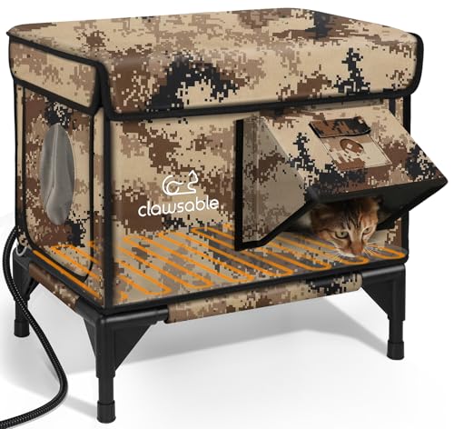 Forest Green 26"x16"x18" Insulated Outdoor Cat Shelter with Heater L768928