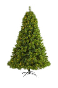 Green Artificial Christmas Tree with 600 Clear LED Lights N28544