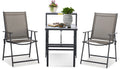 3 Piece Outdoor Folding Bistro Set with Coffee Table B348