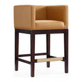 Camel Dark Walnut Beech Wood Counter Height Bar Stool E47153