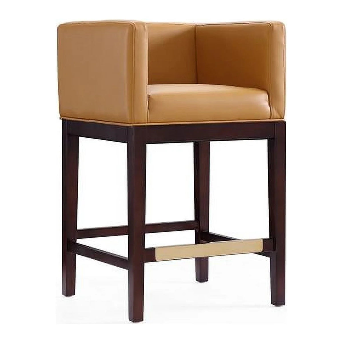 Camel Dark Walnut Beech Wood Counter Height Bar Stool E47153