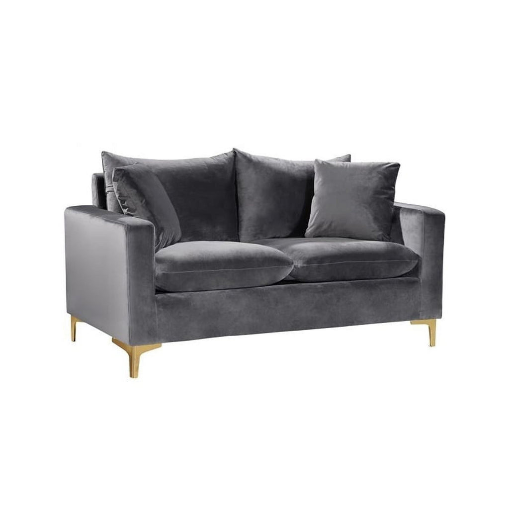 Gray Velvet 3-Piece Sofa Set E16628