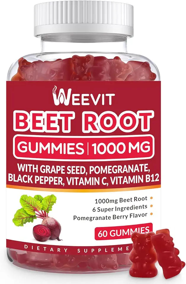 Sugar Free Beet Root Gummies with Grape Seed, Pomegranate, Vitamin C, B12 M542850