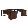 66 x 30 in. Double Pedestal U-Desk with Bridge J656