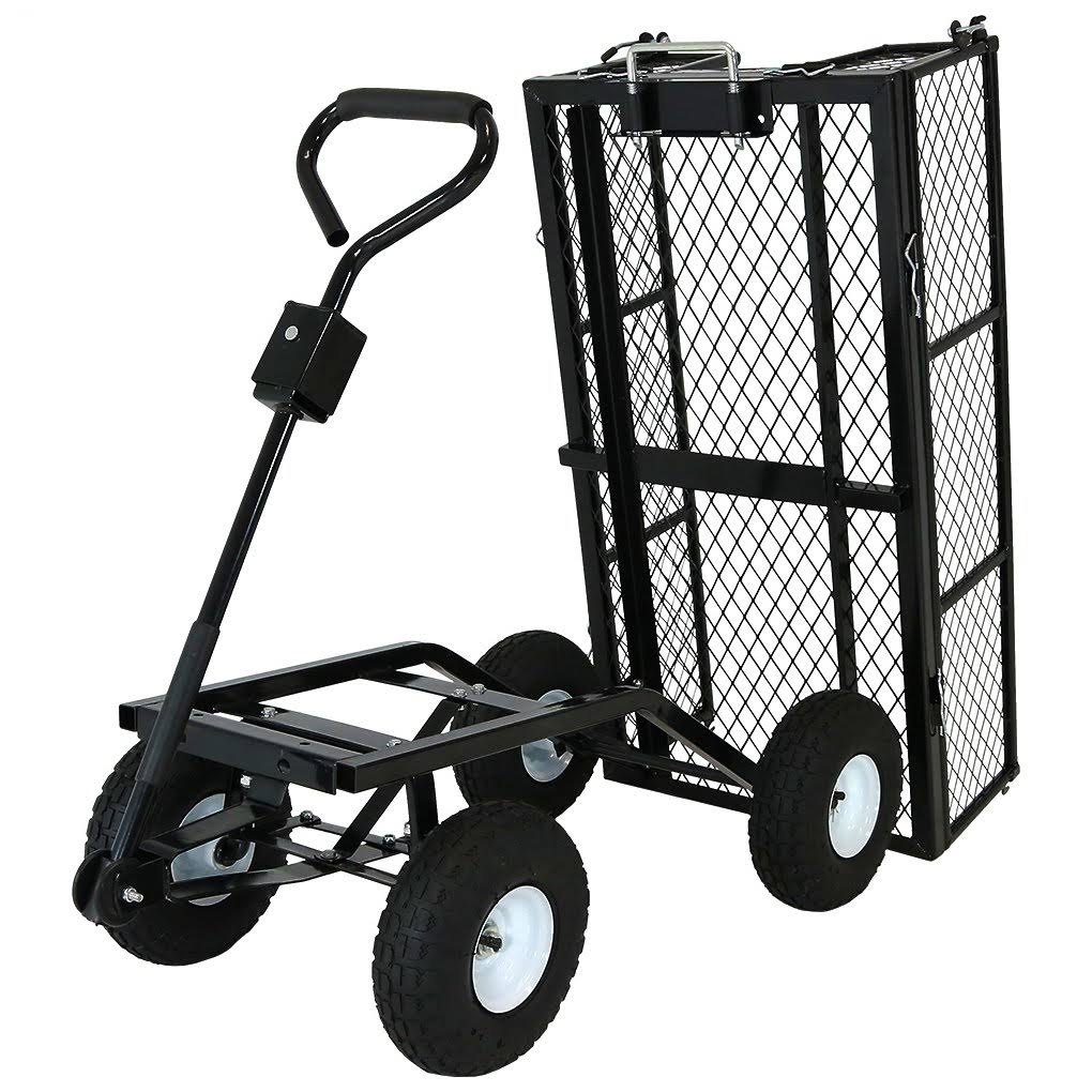 Blue Heavy-Duty Steel Utility Garden Cart with Liner Y6812