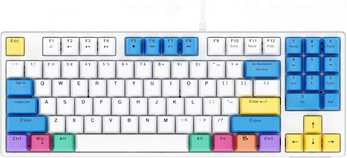White Red Switch Wired Mechanical Keyboard 89 Keys Q249046