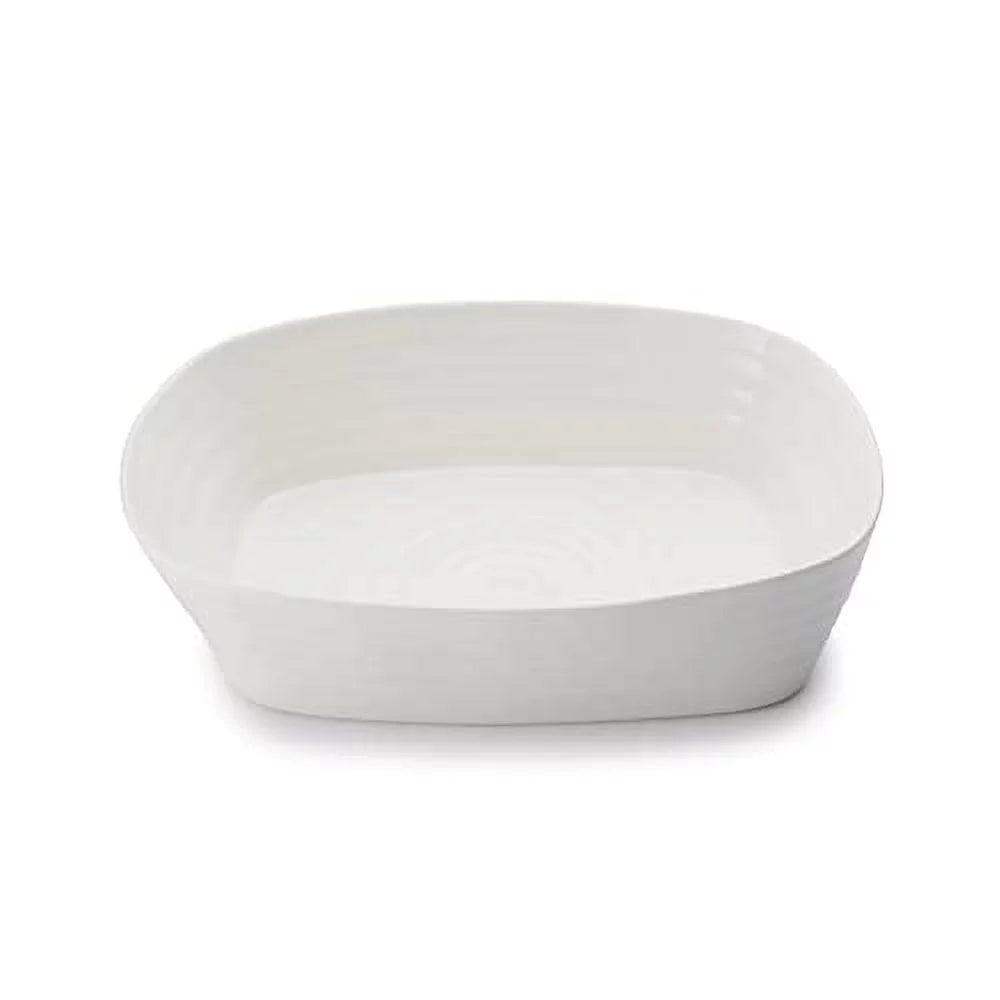 White Rectangular Lasagna Pan 11.5 X 9.5 Inch Porcelain V2643