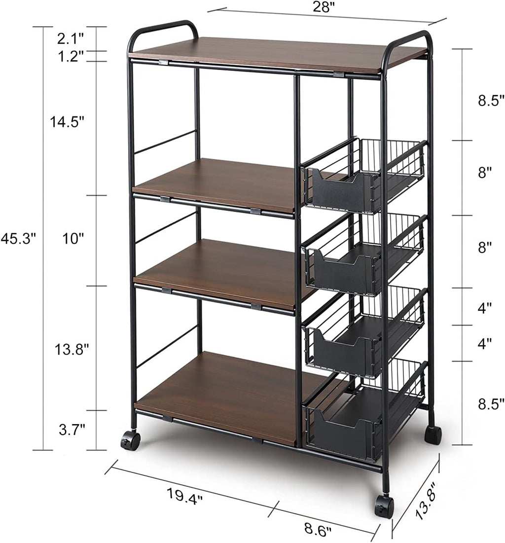 Kitchen Standing Bakers Rack with Storage Basket C45736