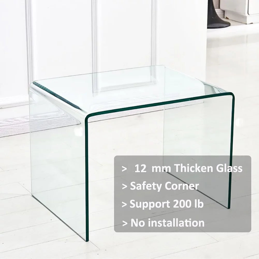 Small Clear Tempered Glass End Table G78827