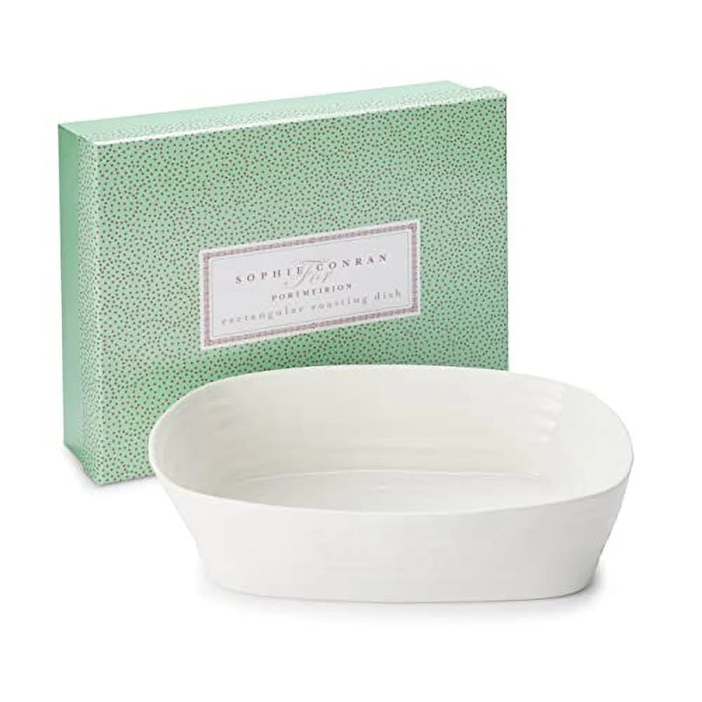 White Rectangular Lasagna Pan 11.5 X 9.5 Inch Porcelain V2643