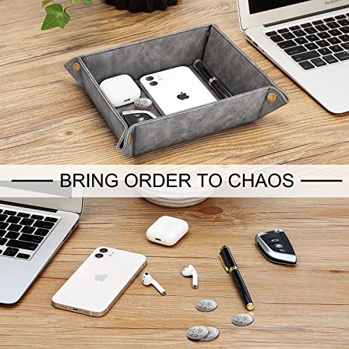 Dark Green PU Leather Valet Tray I460