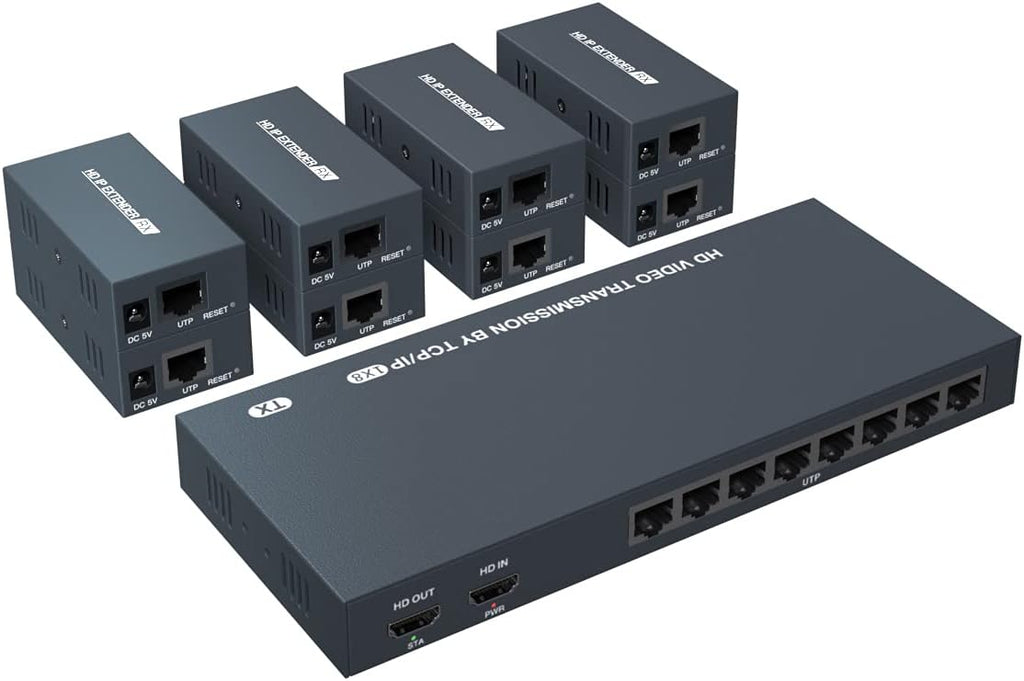1x8 HDMI Splitter Extender 1080P Over Cat5e/6 Y654487