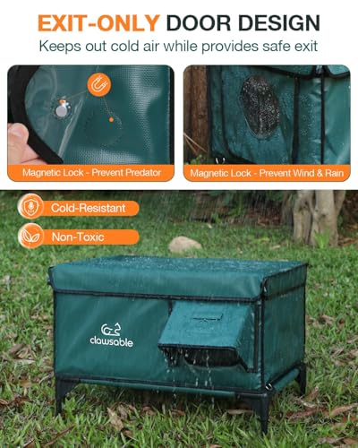 Forest Green 26"x16"x18" Insulated Outdoor Cat Shelter with Heater L768928
