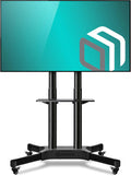 Mobile TV Stand for 40 to 65 Inch TV with Wheels Shelves Q605