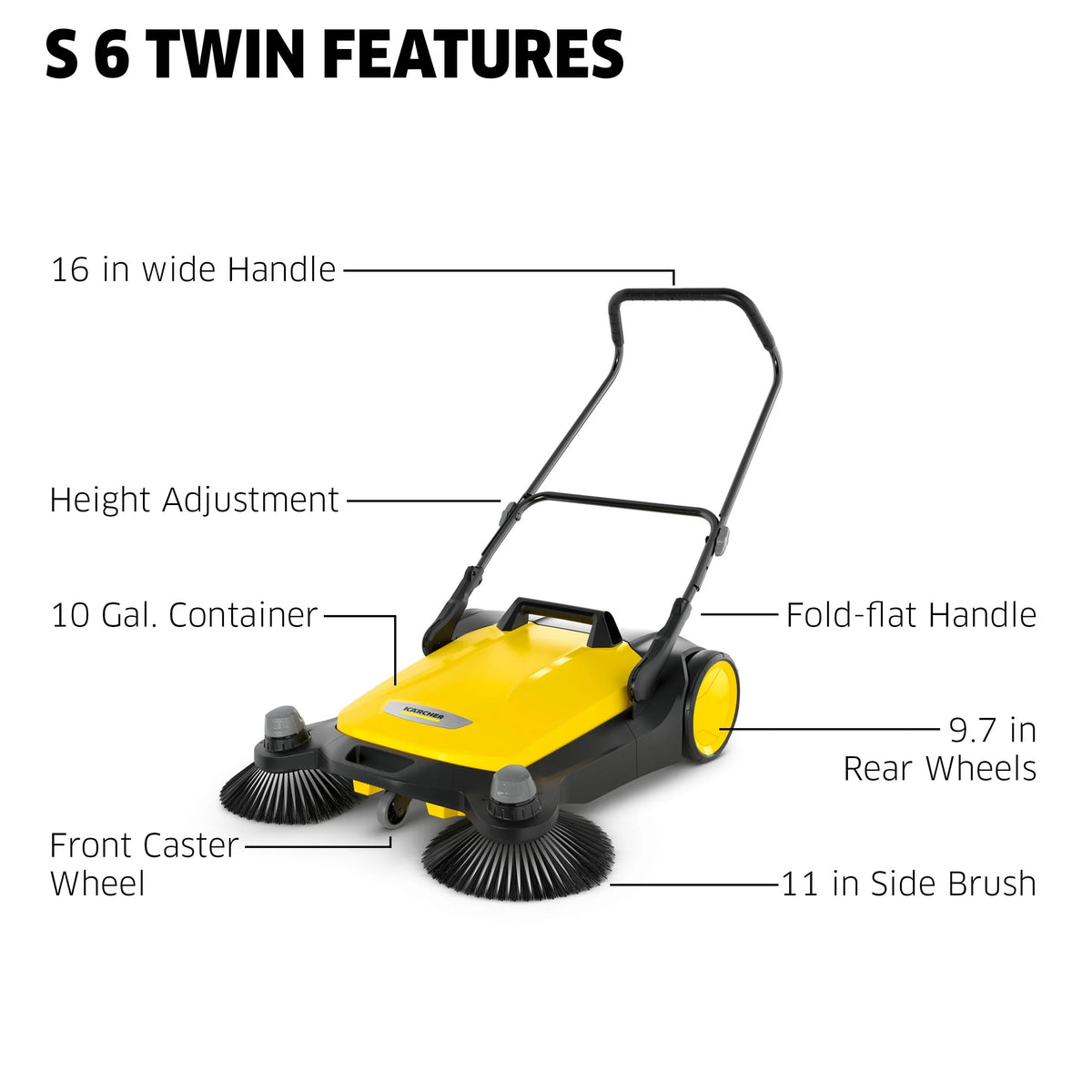 Push Sweeper, 5.25 Gallon D365