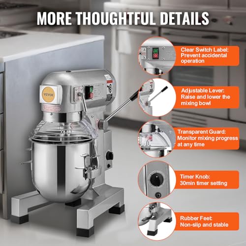10Qt Commercial Stand Mixer with Stainless Steel Bowl P38331