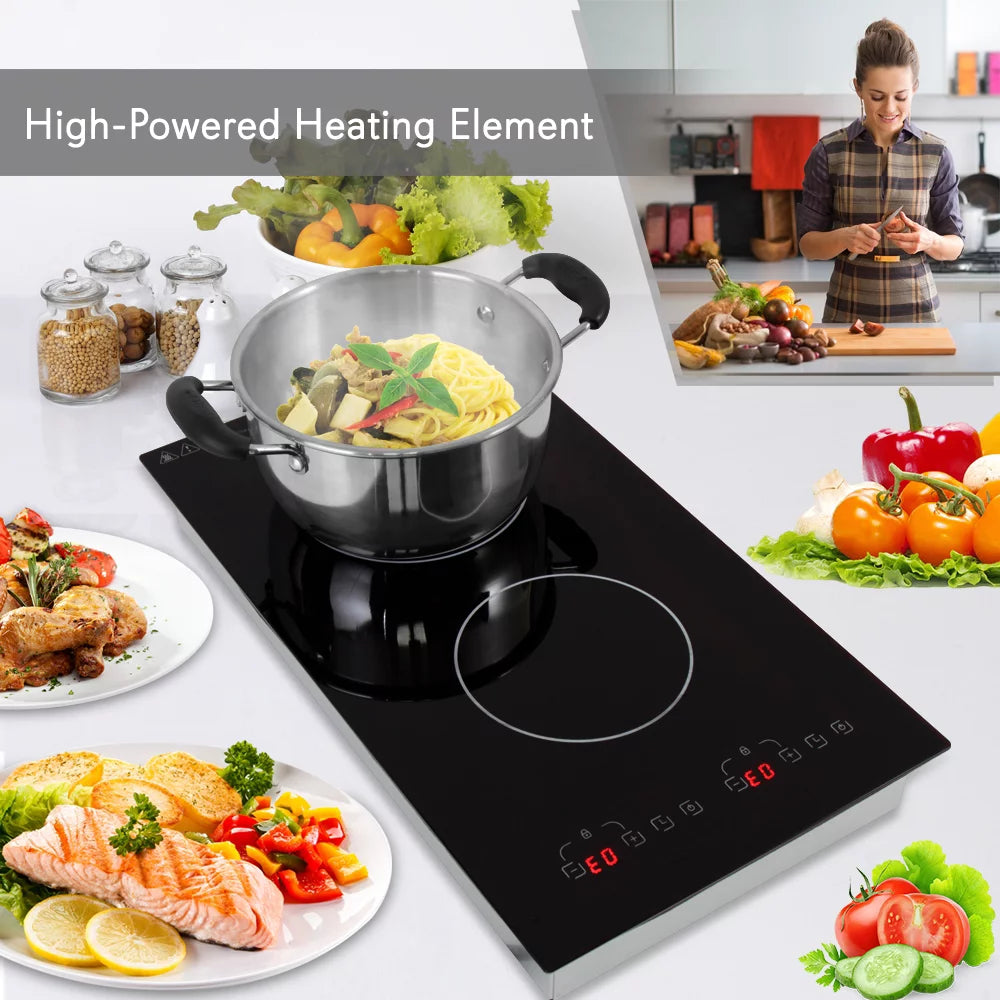 1800W Dual Induction Countertop Cooktop Burner Y182