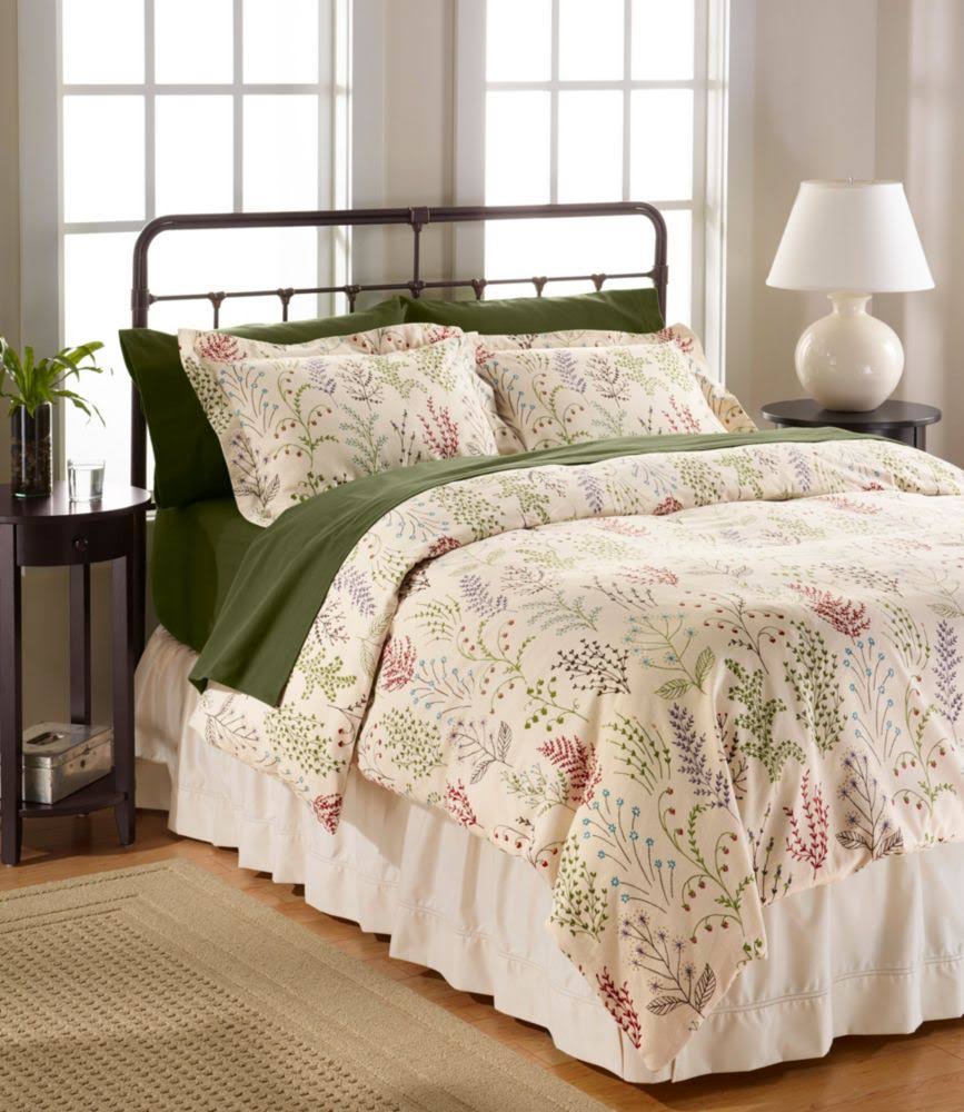 Botanical Floral Tan Queen Size Flannel Comforter Cover U791602