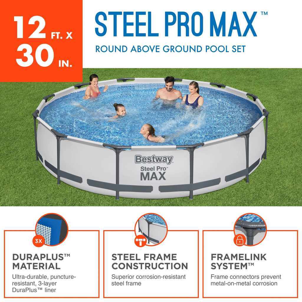 Steel Pro Max Swimming Pool Set with Filter Pump N781914