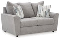 Gray Casual Loveseat with Flared Arms I431728