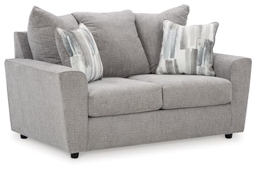 Gray Casual Loveseat with Flared Arms I431728