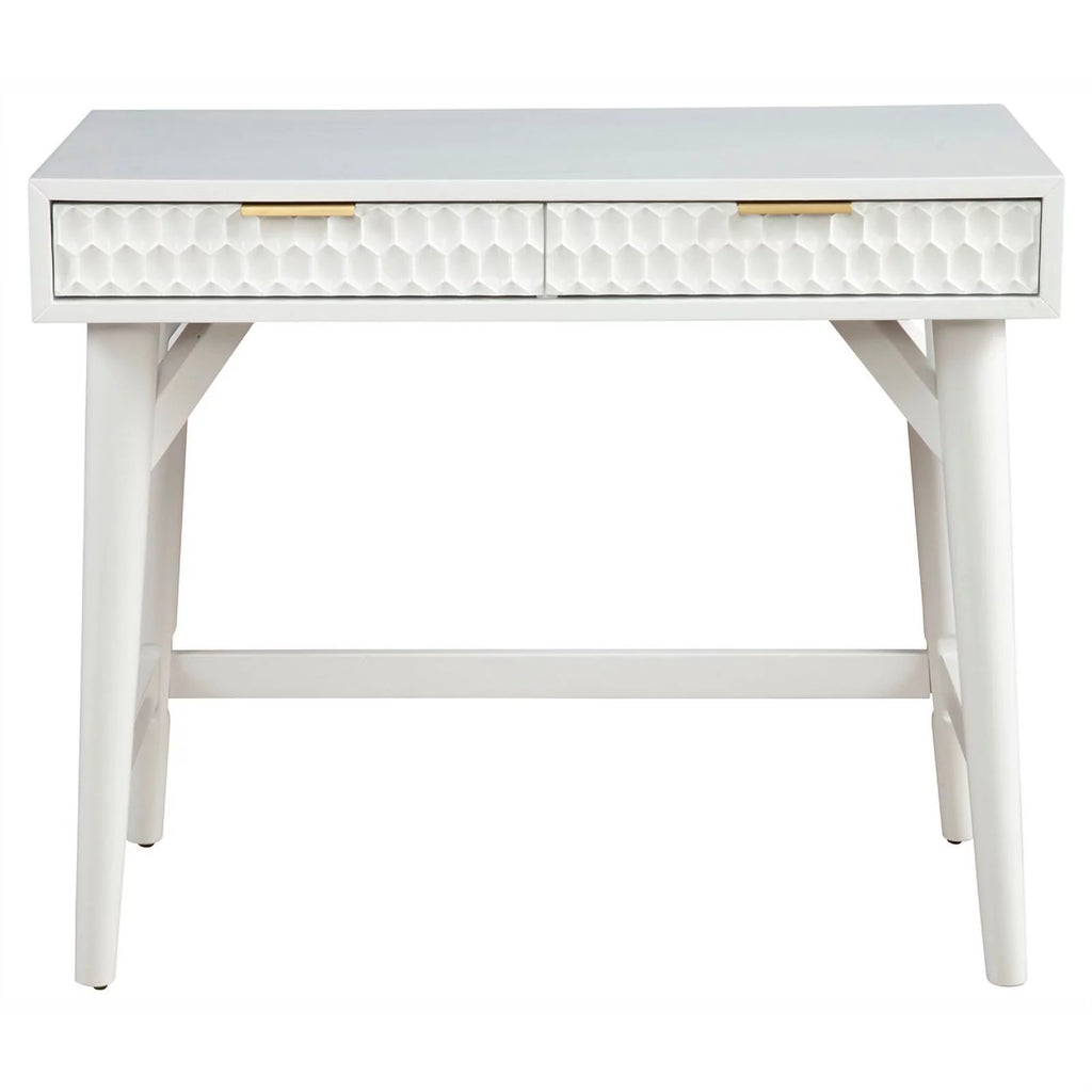 Queen Headboard & Mini Wood Desk in White I2449