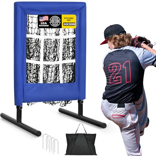 Heavy Duty 9 Hole Baseball Softball Pitching Net with Carry Bag H7446