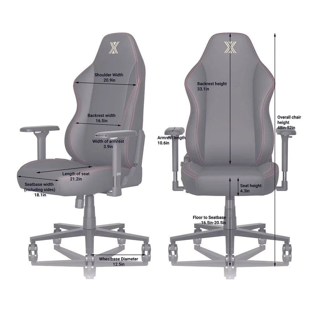 Black PU Leather Ergonomic Gaming Chair with Lumbar Support H6199