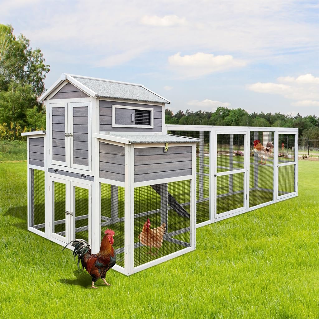 Extra Large Wooden Chicken Coop with Run C951771