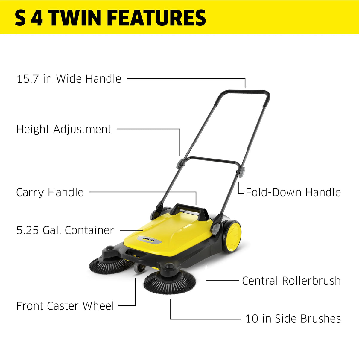 Push Sweeper, 5.25 Gallon D365