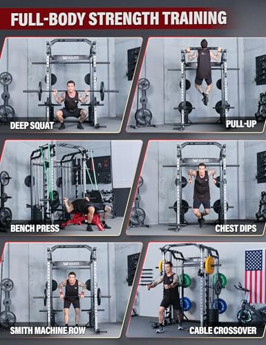 All-in-One Home Gym Squat Rack with Aluminum Pulley Set F703469