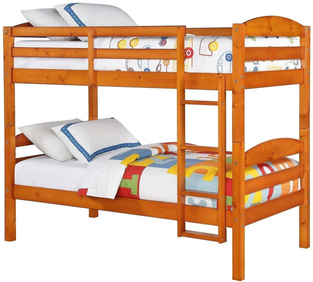 Twin Over Twin Wood Bunk Bed V6480