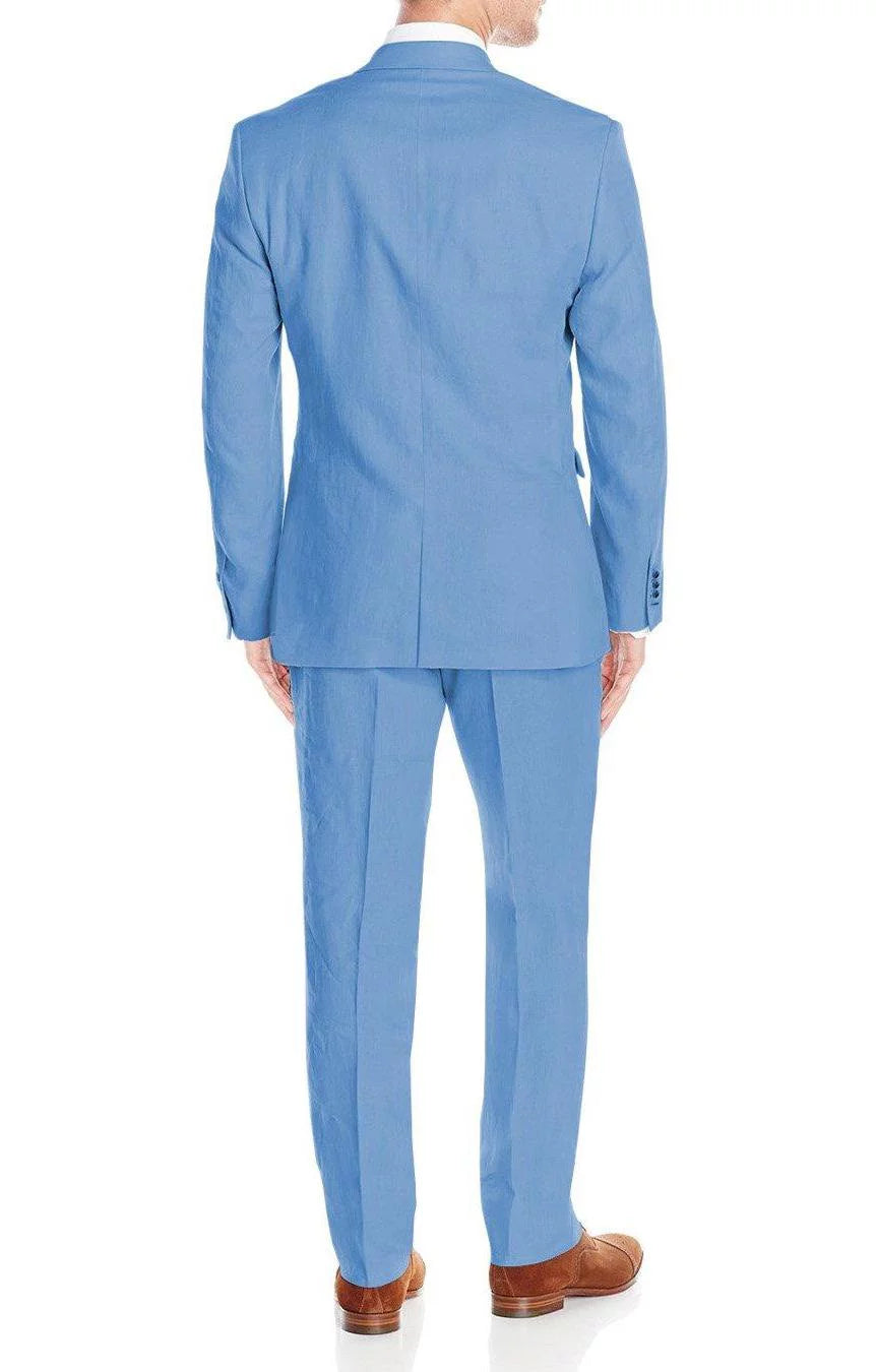 2-piece Blue Cotton Modern Fit Z520865