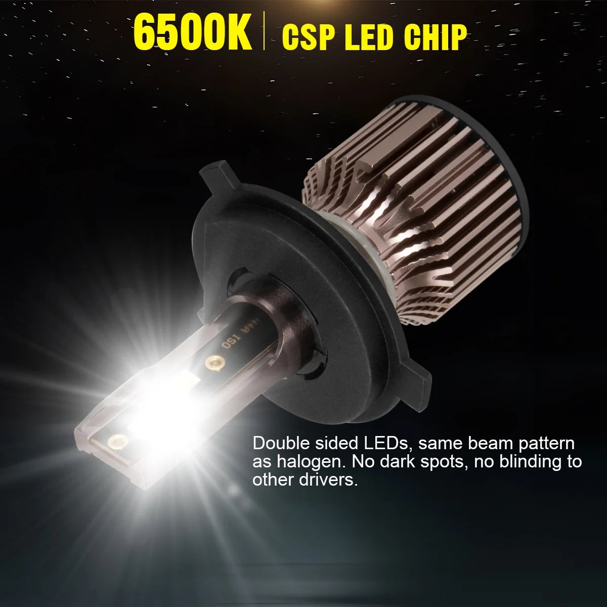 9003 H11 LED Headlight Fog Light Bulbs 6500K Cool White Pack of 4 R23504