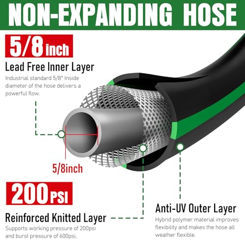 Heavy Duty 25ft Non-Expandable Kink Resistant Water Hose V950227