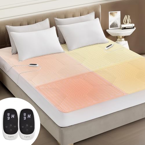 Twin XL Waterproof Heated Mattress Pad, White, 39" x 80" x 17.3" Deep Pocket D375
