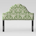 Arched Headboard Green White Floral B90244