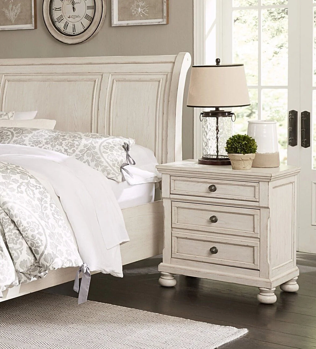 White Queen Size Platform Storage Bed Nightstands Dresser Mirror 6pc Set O8659