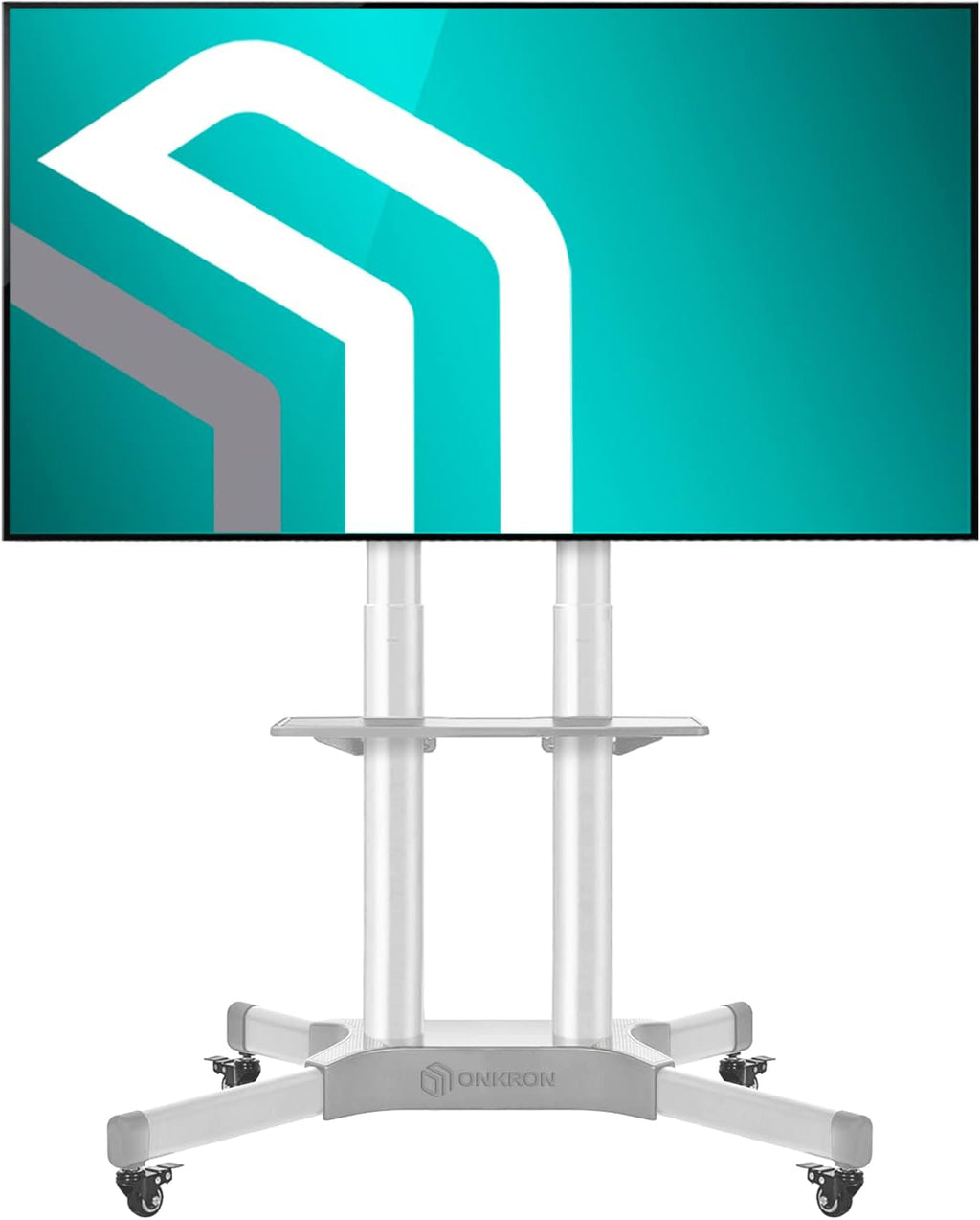 Mobile TV Stand for 40 to 65 Inch TV with Wheels Shelves Q605