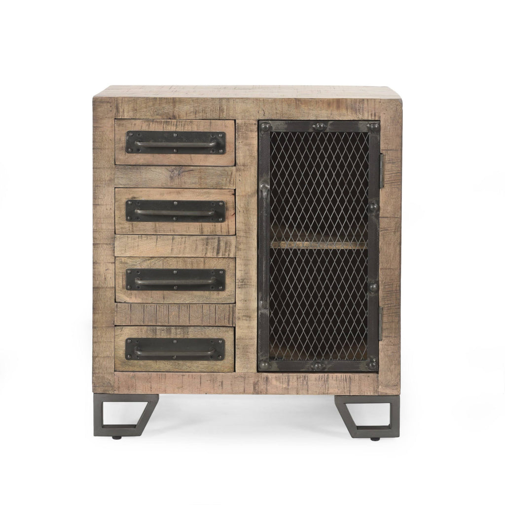 Mango Wood Cabinet with 4 Drawers X109
