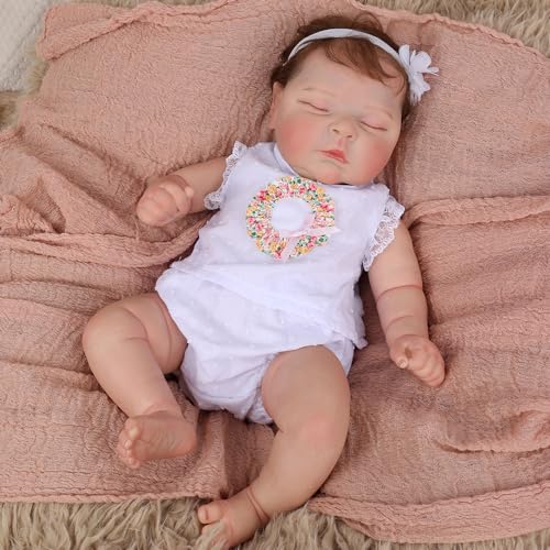 18 inch Sleeping Newborn Baby Girl Doll with Weighted Cloth Body R712694