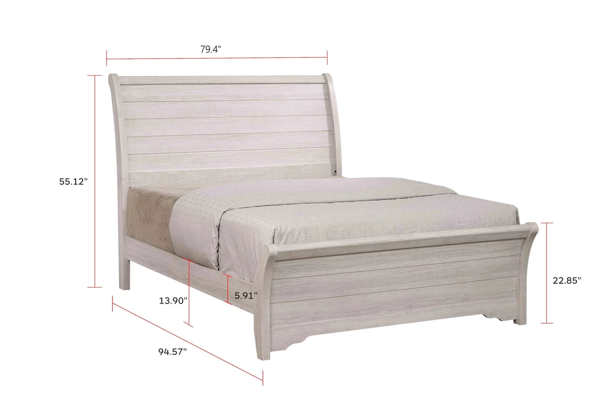 King Size Panel Bed Chalk Gray M42643