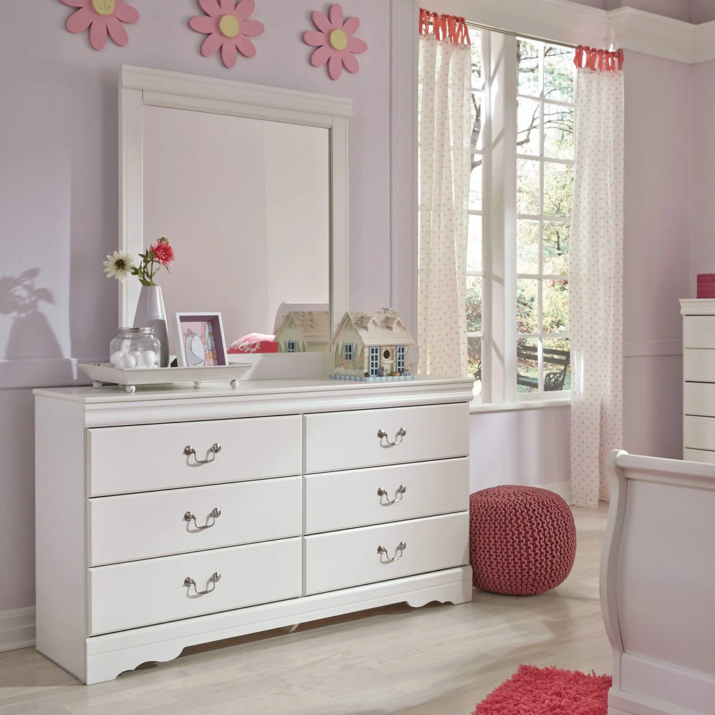White 6 Drawer Double Dresser Z3527