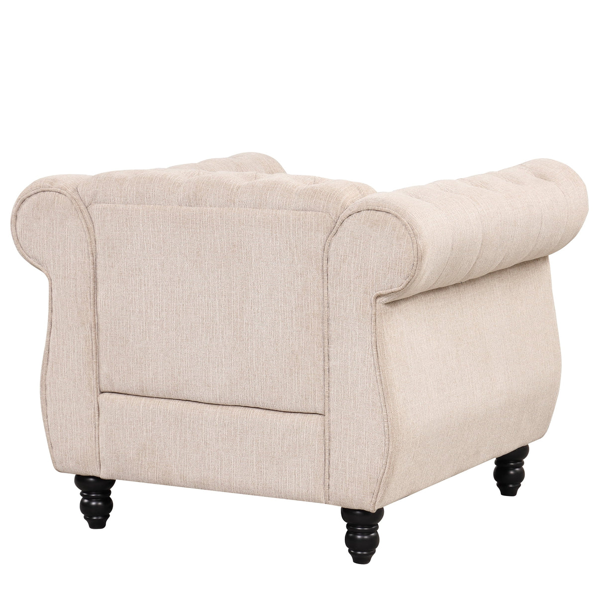 Beige Plush Upholstered Sofa with Solid Wood Legs Z86644