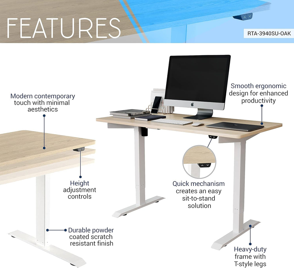 Oak Sit to Stand Desk L86924