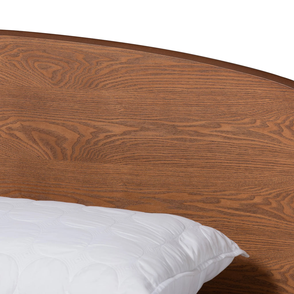 Queen Walnut Brown Engineered Wood Platform Bed Z4892
