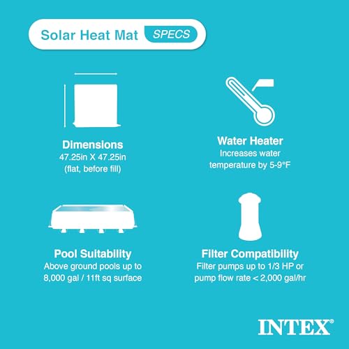 47 Inch Solar Pool Water Heater Mat with Hose Attachment Y788