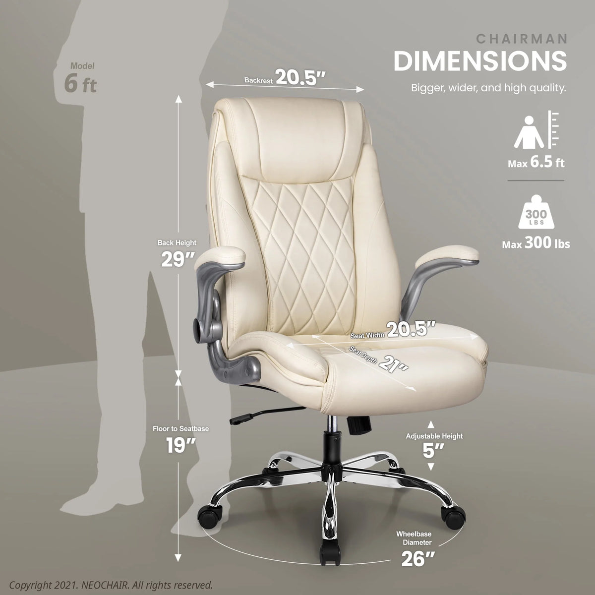 Black Ergonomic High Back Leather Office Chair I39500